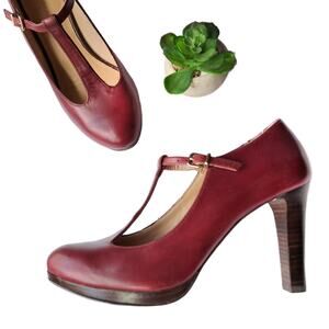 Antonio Melani Retro T-Strap Angie Platform Heels Pumps SIze 7 Lady Red